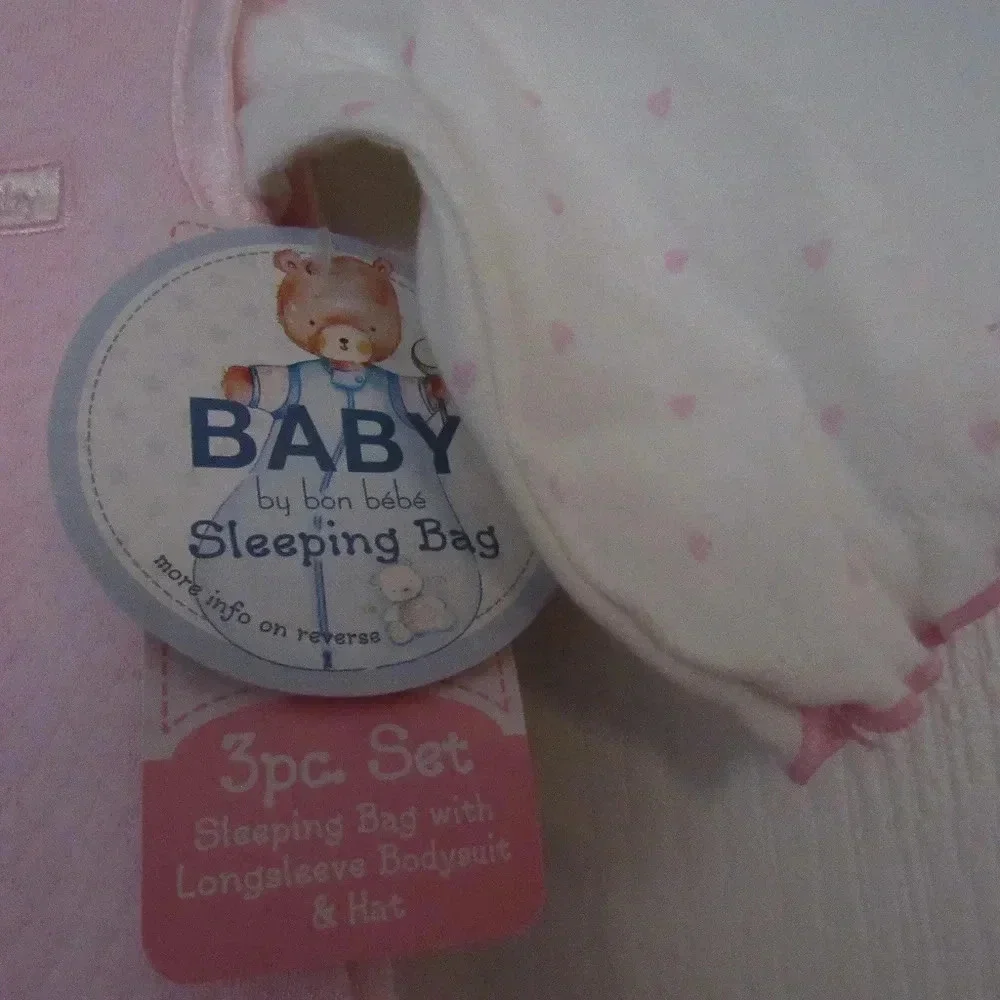 NWT Bon Bebe Baby Girl Sleeping Bag 3-piece Set 3M